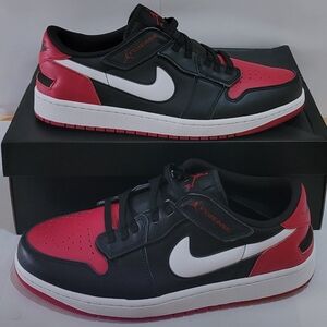 AIR JORDAN‎ 1 LOW FLYEASE BLACK WHITE GYM RED